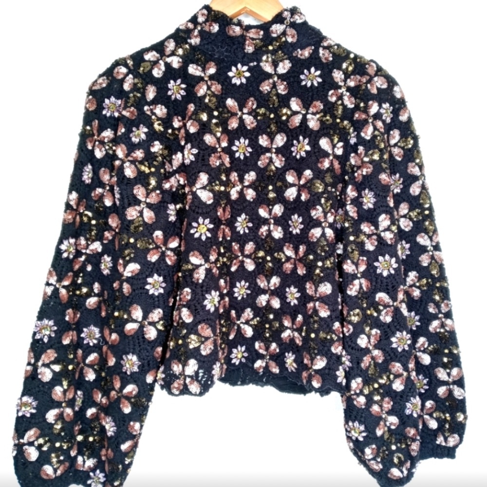 Beautiful sequin beaded knitwear limited edition top